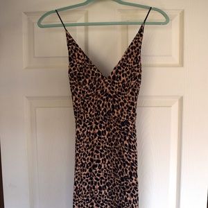 Topshop leopard print fitted cocktail dress